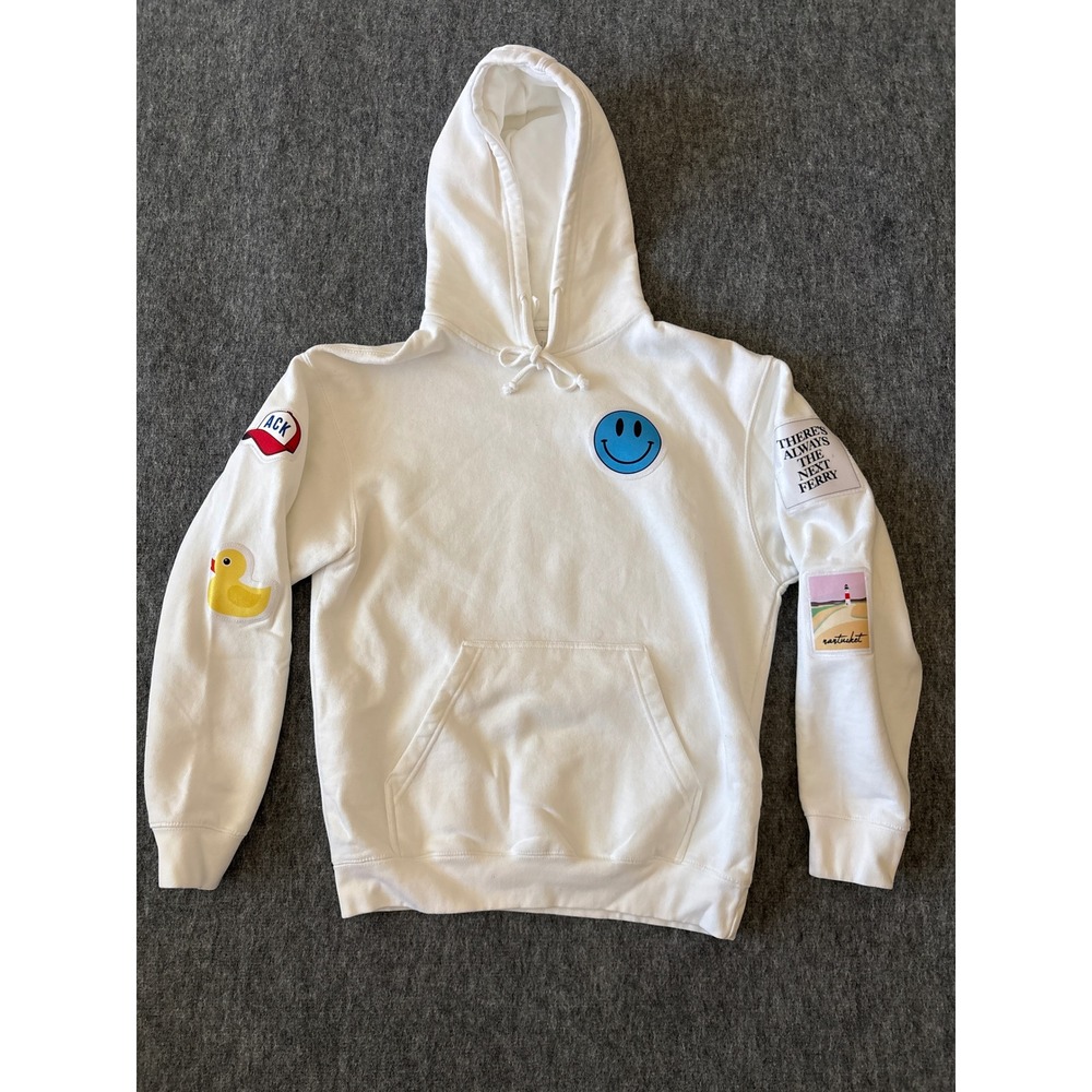 BROdenim Cape Cod WOmen's White Jeep Hoodie Sweatshirt Size M-‎ NWOT